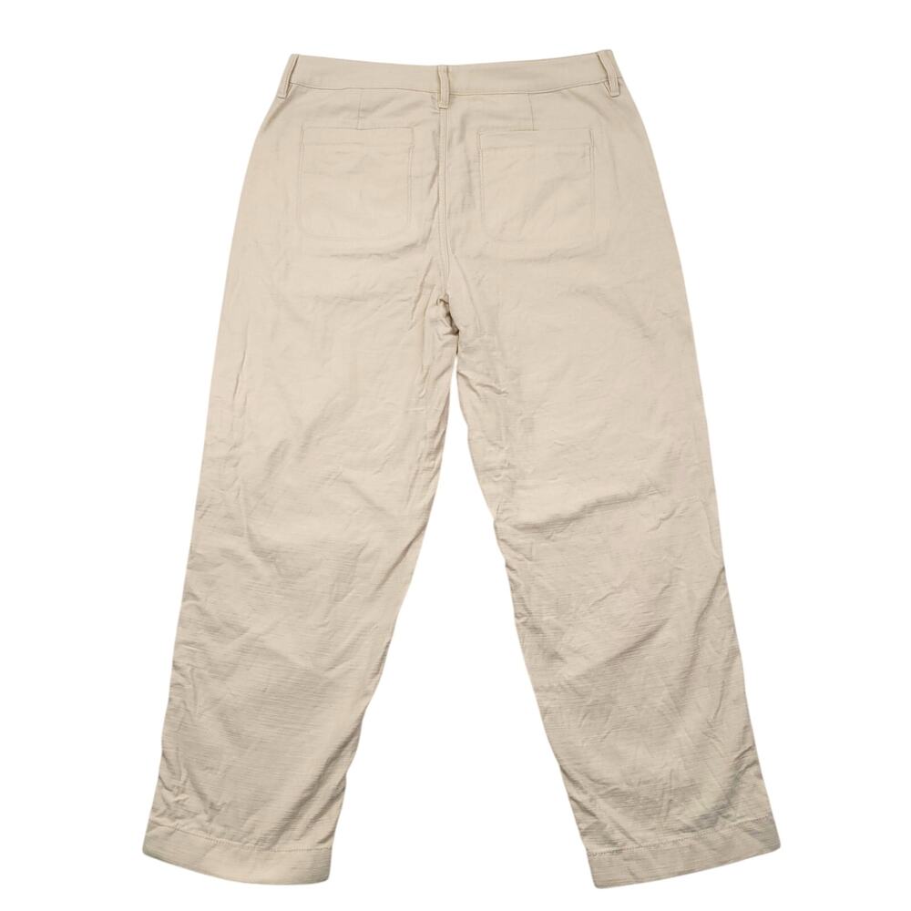 J Crew Pants Women's 12 Beige High Rise Cropped 100% Cotton Casual Comfort Soft - Picture 3 of 9